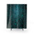 Teal galaxy shower curtain with starry night design