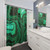 Malachite faux marble shower curtain with gold veins