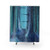 Serene Woods Shower Curtain - Elegant Oil Pastel Landscape Design