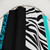 Aqua blue zebra and leopard animal print shower curtains