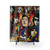 Pop Art Shower Curtains featuring a collage of legendary music icons