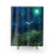 Midsummer Moonlight Shower Curtains featuring owls and a magical forest scene