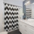 Black and white chevron pattern shower curtain