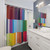 Striped shower curtains with vibrant color palette