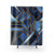 Modern abstract blue and gold geometric shower curtain