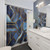 Modern abstract blue and gold geometric shower curtain