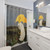 Whimsical nature-inspired shower curtain with rain, snails, and mushrooms