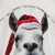 Festive llama wearing a christmas hat shower curtain