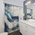 Blue Abstract Wave Shower Curtains