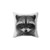 Raccoon Headshot Pillow - Black and White Wildlife Art