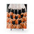 Black Cat Halloween Shower Curtains with Pumpkin Patch Design