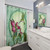 Whimsical fairy-themed shower curtain with hummingbird and floral designs