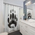 Black Bear Paw Print Shower Curtains with Forest Landscape