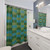 Aqua Green Moquette Pattern Shower Curtains