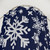 Navy snowflake pattern shower curtain