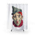 Vintage Clown Shower Curtains with Red Ruffles