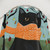 Black cat riding a bicycle in autumn, shower curtain design