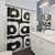 Mid Century Modern Black and White Shower Curtains