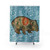 Rossetti's Wombat in Blue Marigold Shower Curtain