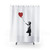 Banksy Graffiti Shower Curtains featuring the iconic Girl with Balloon artwork
