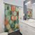 Retro 1960s Circular Pattern Shower Curtain