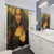 Mona Lisa Funny Shower Curtain Featuring the Iconic Character Giving the Finger