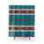 Southwest Teal Shower Curtains with Aztec Pattern Design