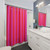 Vibrant Striped Shower Curtain in Pink and Neon Red