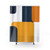 Retro square yellow and navy background shower curtains