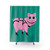 Papacito Piggy Shower Curtains - Gay BDSM Harness Art