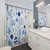 Blue and White Christmas Themed Shower Curtain