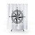 Compass Rose Black and White Shower Curtain