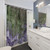 Rainforest Green and Lilac Abstract Painting Shower Curtains