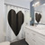 Black heart-themed shower curtain