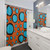 Teal, Black and Orange Polka Dot Shower Curtain