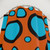 Teal, Black and Orange Polka Dot Shower Curtain