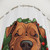 Pitbull Christmas Wreath Dog Shower Curtain