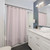 Pink and White Vertical Stripe Shower Curtain