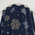 Navy Blue Shower Curtains with Gold and Silver Snowflakes