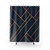 Midnight Navy and Copper Geometric Shower Curtain