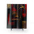 Modern Abstract Shower Curtains with Red, Black and Gold Design