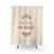 Magical shower curtains with typographic design featuring quotes and nature elements