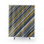 Modern Striped Shower Curtains in Blue, Grey and Mustard