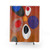 Retro abstract shower curtain with warm, rich colors