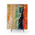 Beige, Blue, Teal Abstract Shower Curtains