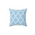 Moroccan Quatrefoil Light Blue and White Decorative Pillow
