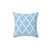 Moroccan Quatrefoil Light Blue and White Decorative Pillow