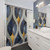 Abstract Blue, Gold, and Grey Pattern Shower Curtains