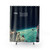 Unique surreal collage artwork shower curtain