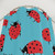 Ladybug shower curtain with whimsical insect pattern